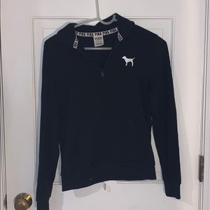 Victoria’s Secret black Hoodie quarter‎ zip